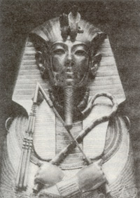 Gold coffin of King Tut-ankh-amon.